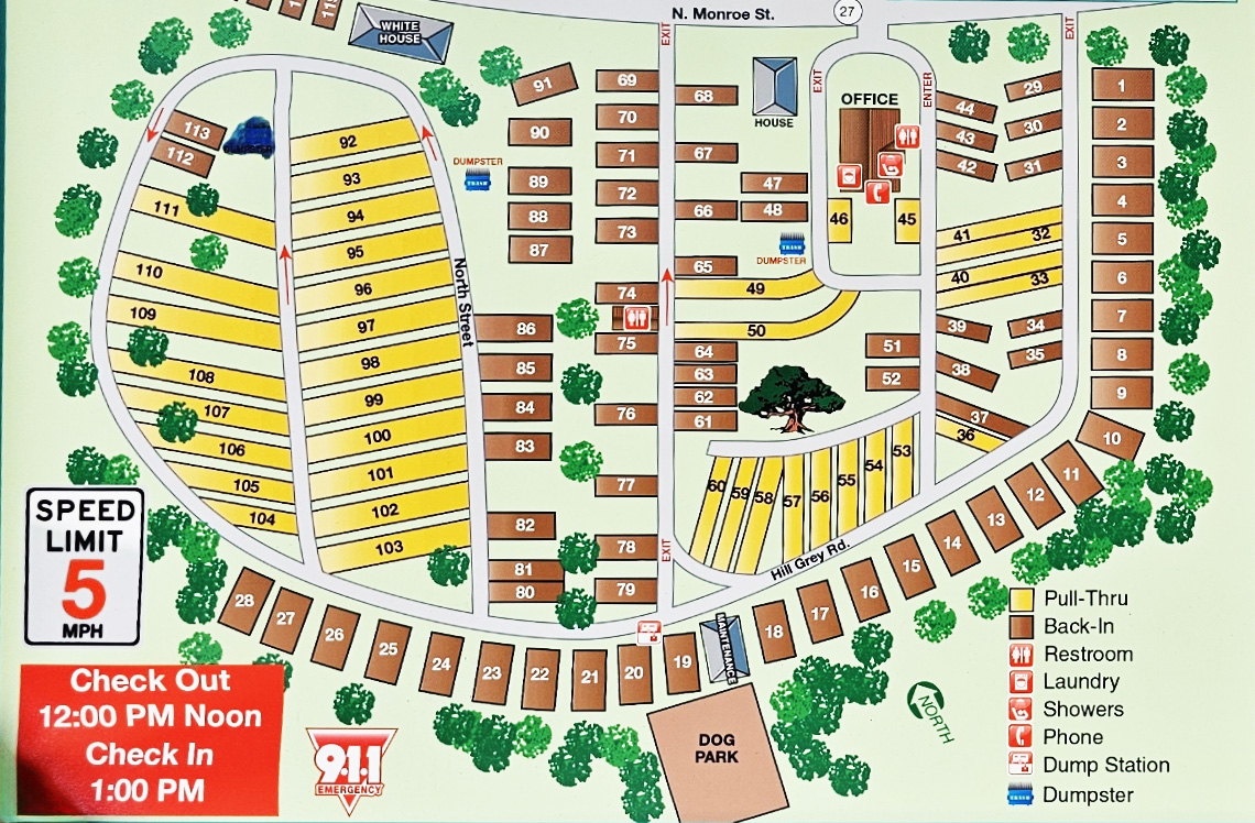 Big Oak RV Park Map